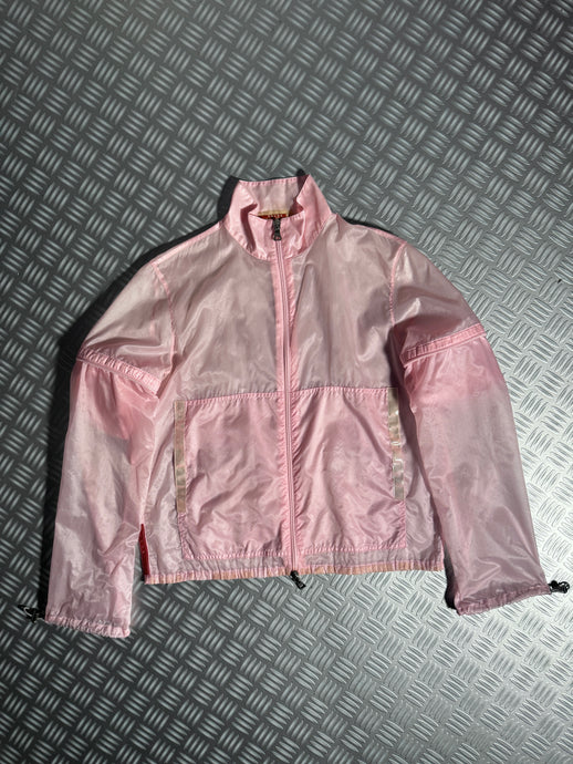 SS00’ Prada Sport Semi-Transparent Baby Pink 2in1 Jacket - Womens 6-8