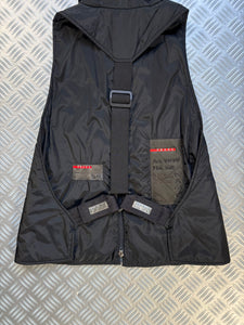 AW00' Prada Sport Jet Black Exposed Back Hooded Vest