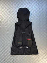 Load image into Gallery viewer, AW00&#39; Prada Sport Jet Black Exposed Back Hooded Vest