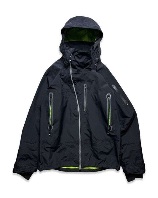 AW11' Stüssy x Afdice Jet Black Asymmetric Zip Technical Gore-Tex Jacket