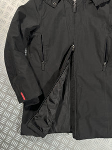 Early 2000’s Prada Sport Jet Black Gore-Tex Padded Jacket w/Fur Trim Hood - Small