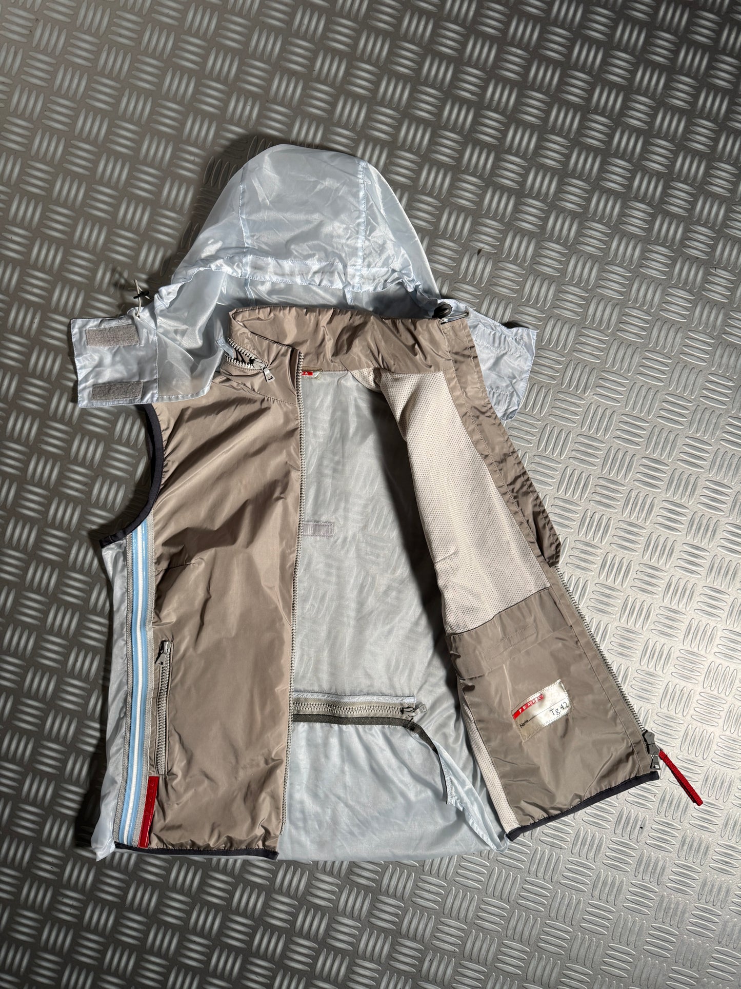 SS00’ Prada Sport Semi Transparent Back 3M Hooded Vest