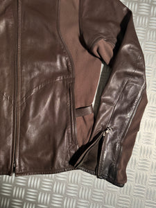 SS00’ Prada Sport Brown Leather Biker Jacket - Medium / Large