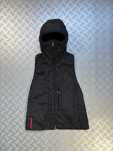 Load image into Gallery viewer, AW00&#39; Prada Sport Jet Black Exposed Back Hooded Vest