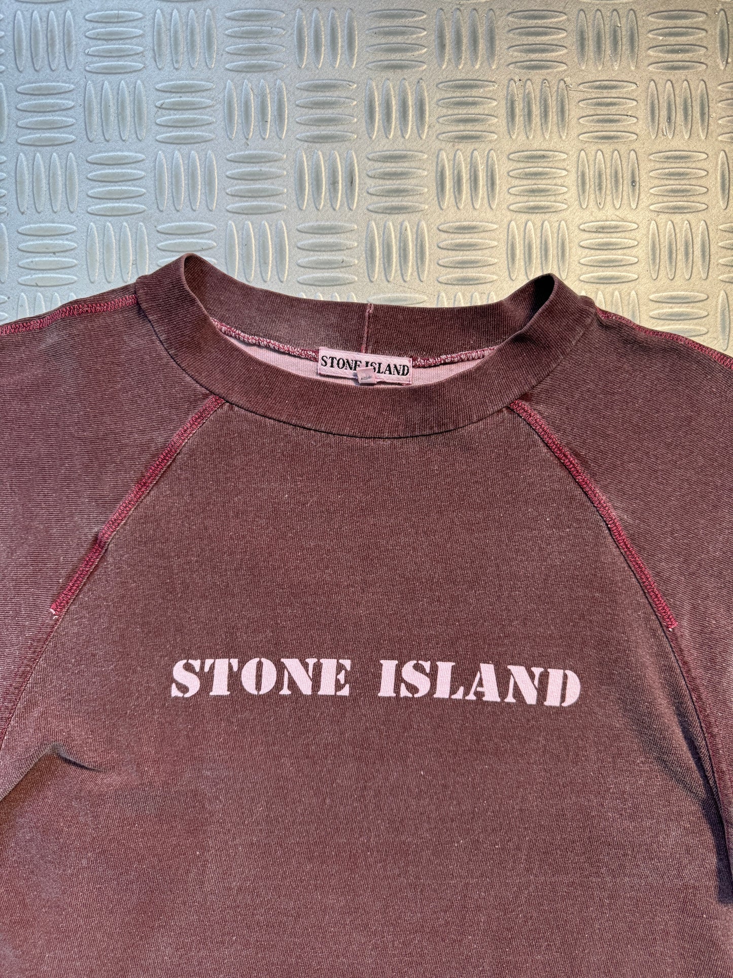 1980’s Stone Island Spellout Burgundy Tee