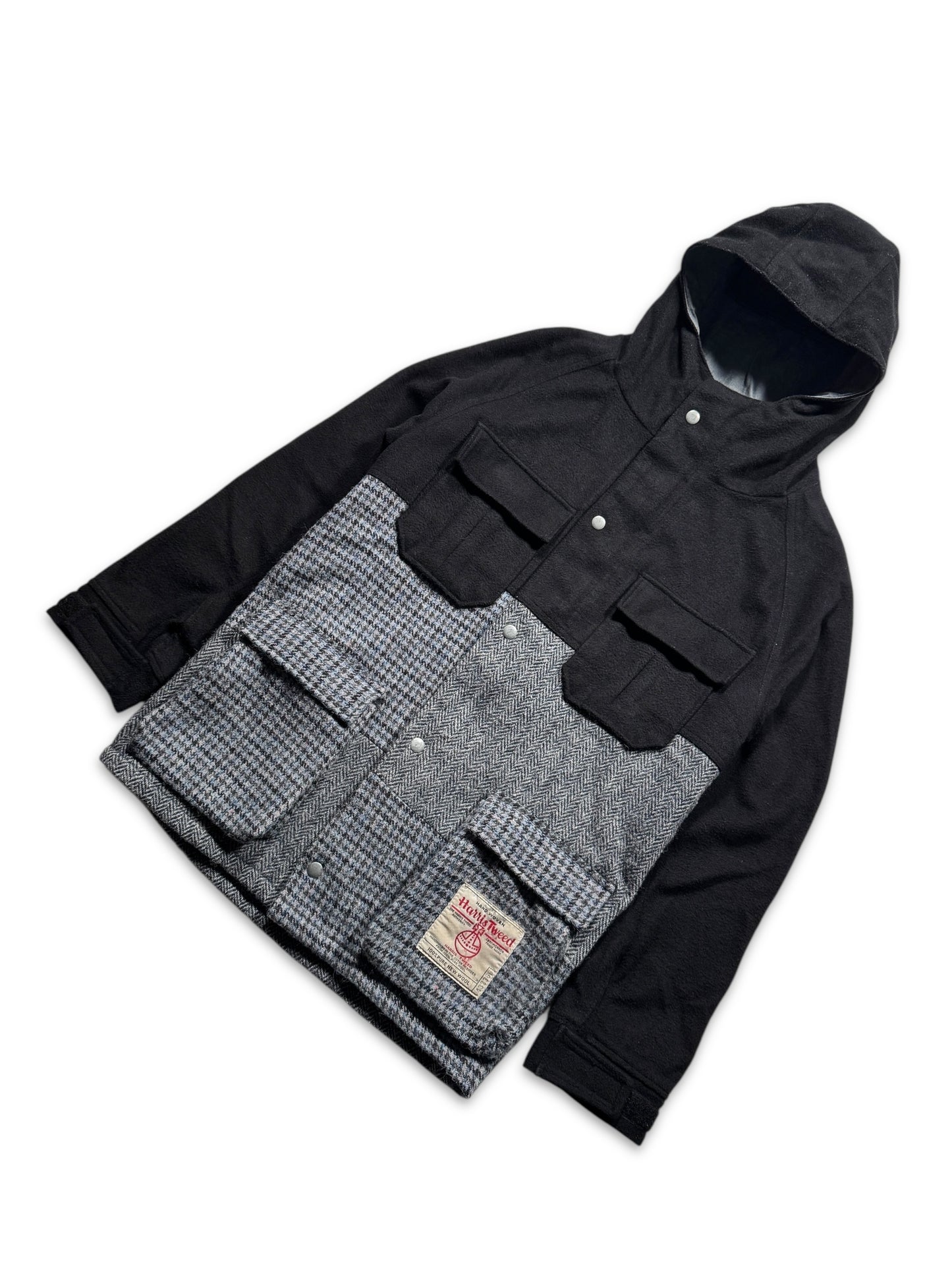 1998 Harris Tweed Split Panel Hooded Jacket
