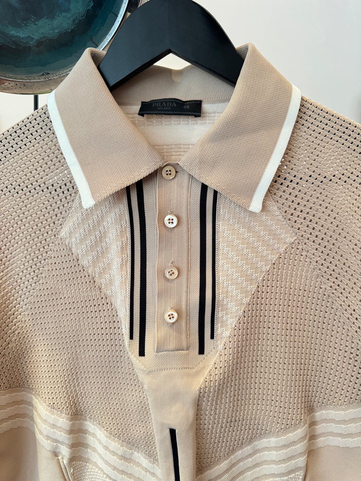 Prada Mainline Sport-Knit Polo Top