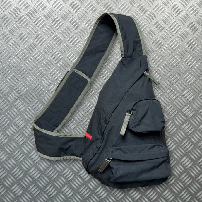 Early 2000's Prada Sport Jet Black Stash Pocket Cross Body Bag