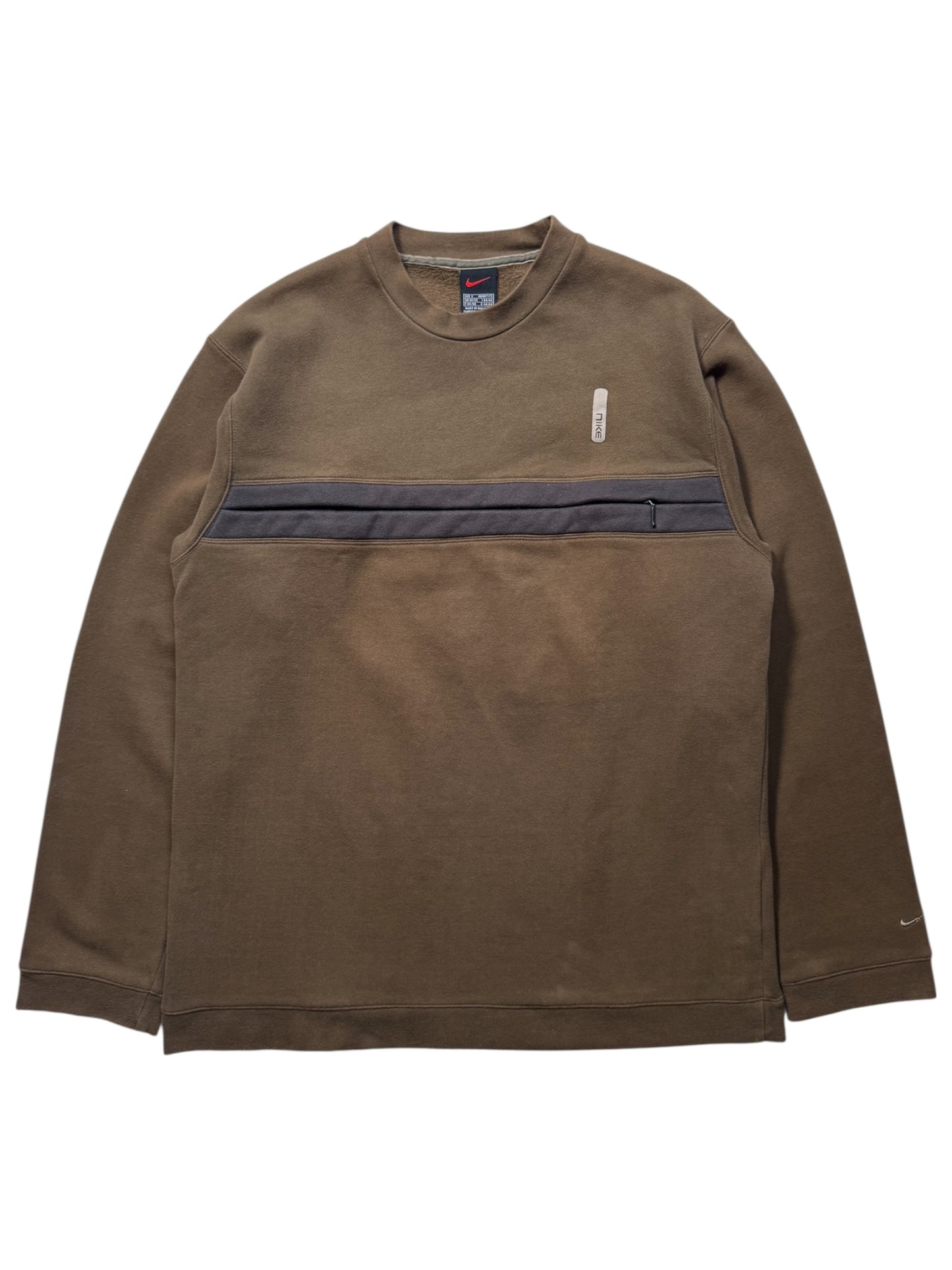 Early 2000's Nike Brown Stash Pocket Crewneck