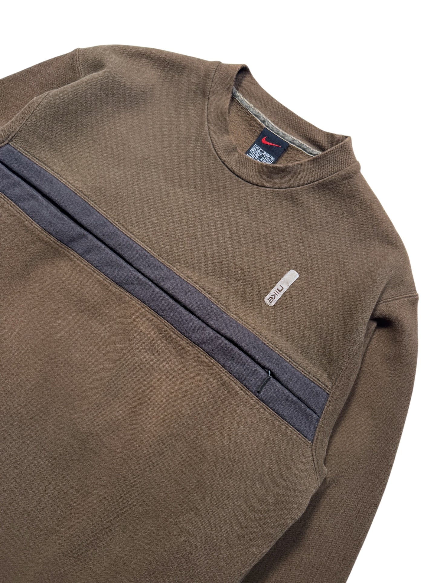 Early 2000's Nike Brown Stash Pocket Crewneck