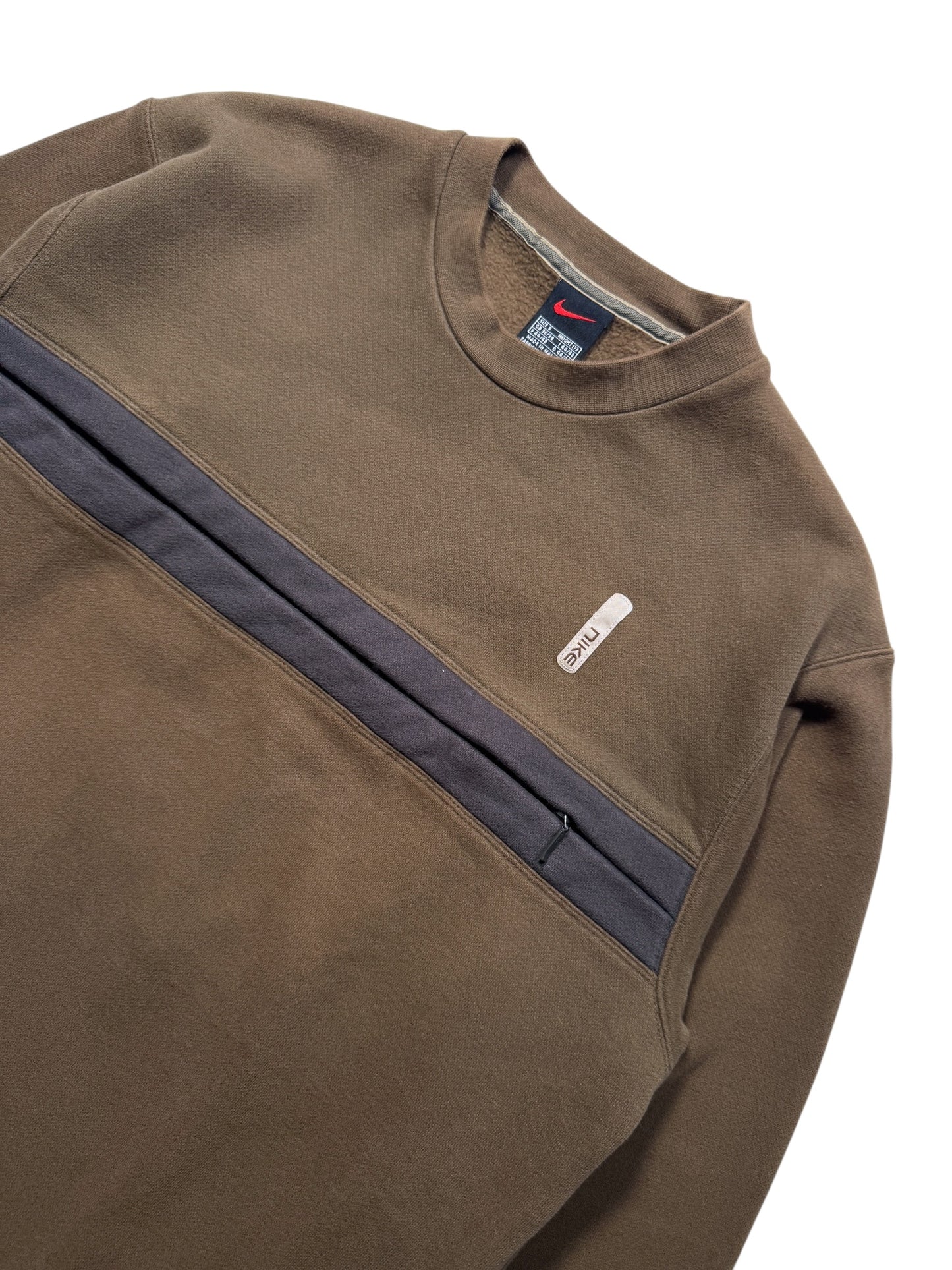 Early 2000's Nike Brown Stash Pocket Crewneck