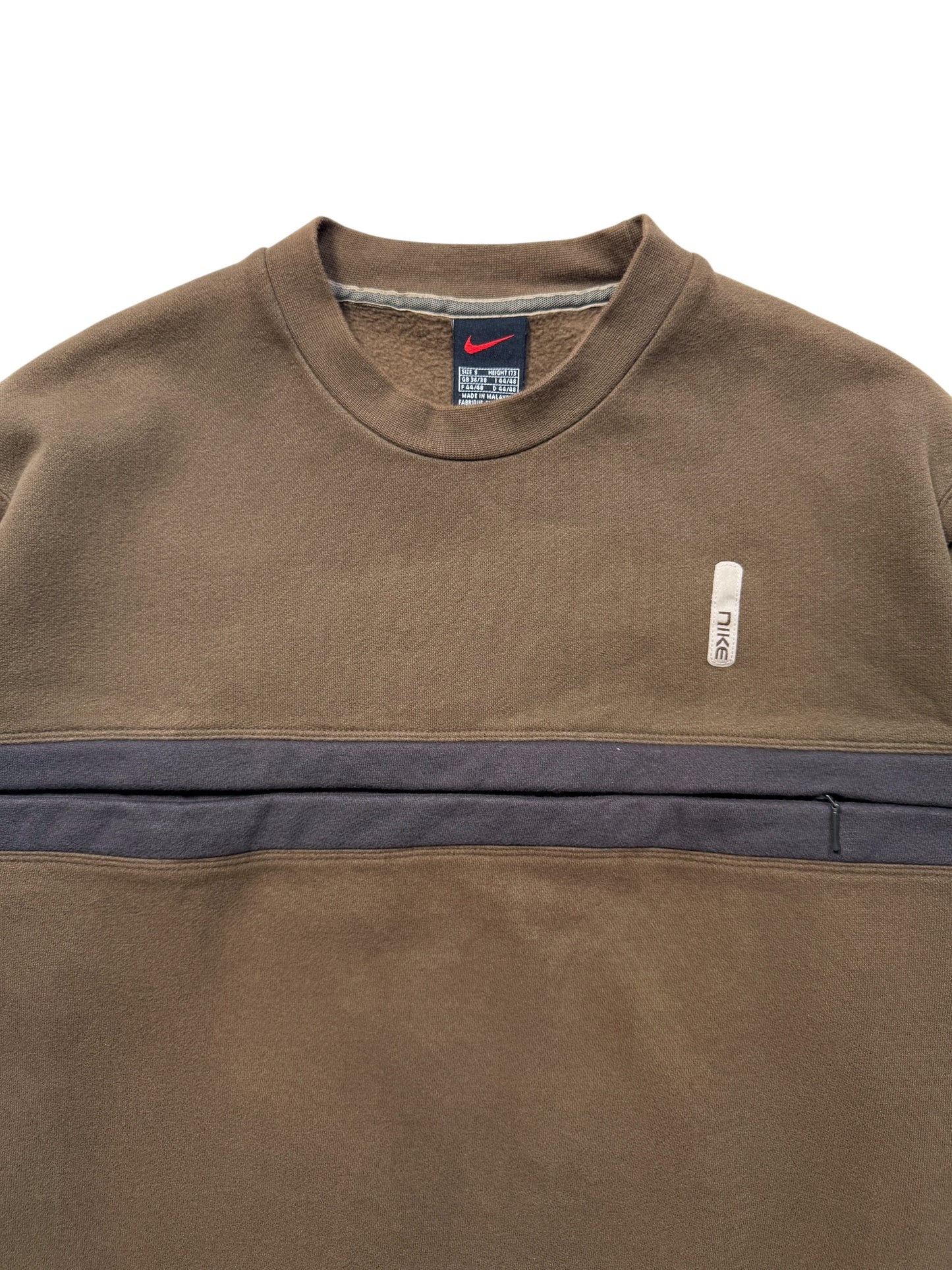 Early 2000's Nike Brown Stash Pocket Crewneck