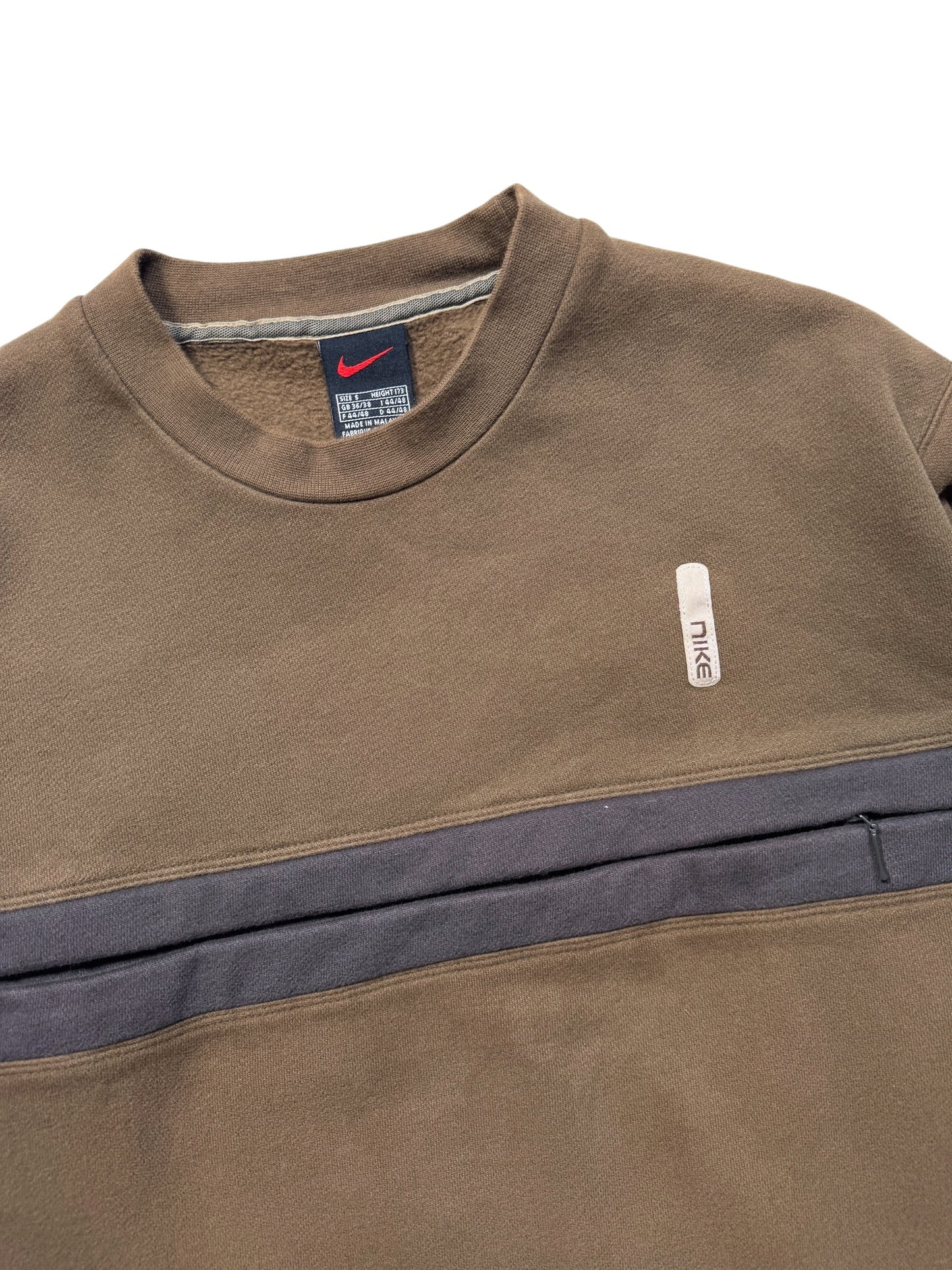 Early 2000's Nike Brown Stash Pocket Crewneck