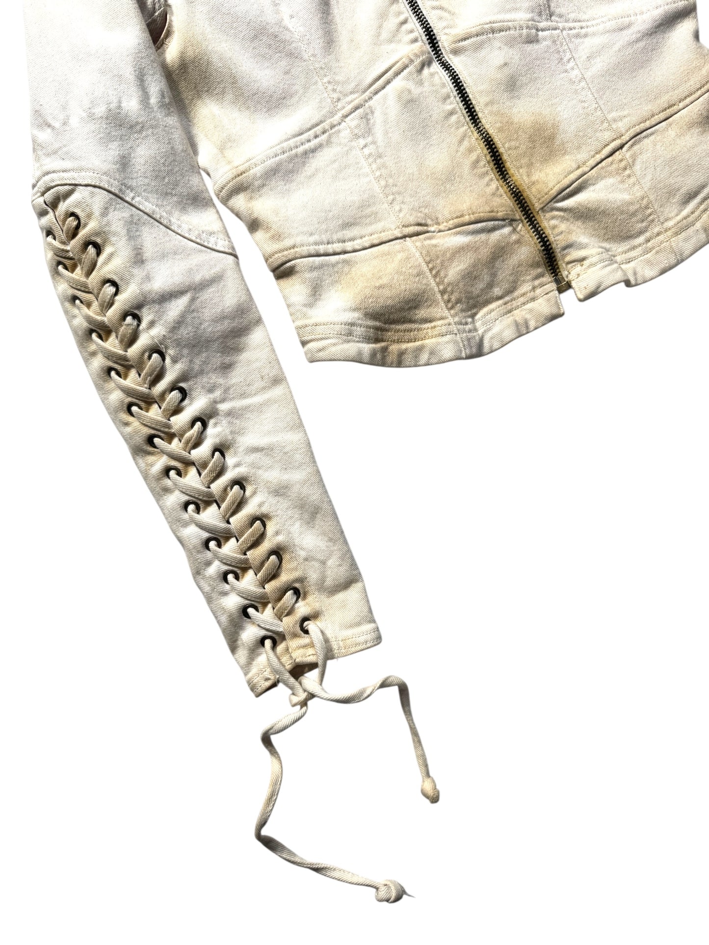 2003 Prada Sport Dust Wash Denim Lace Jacket