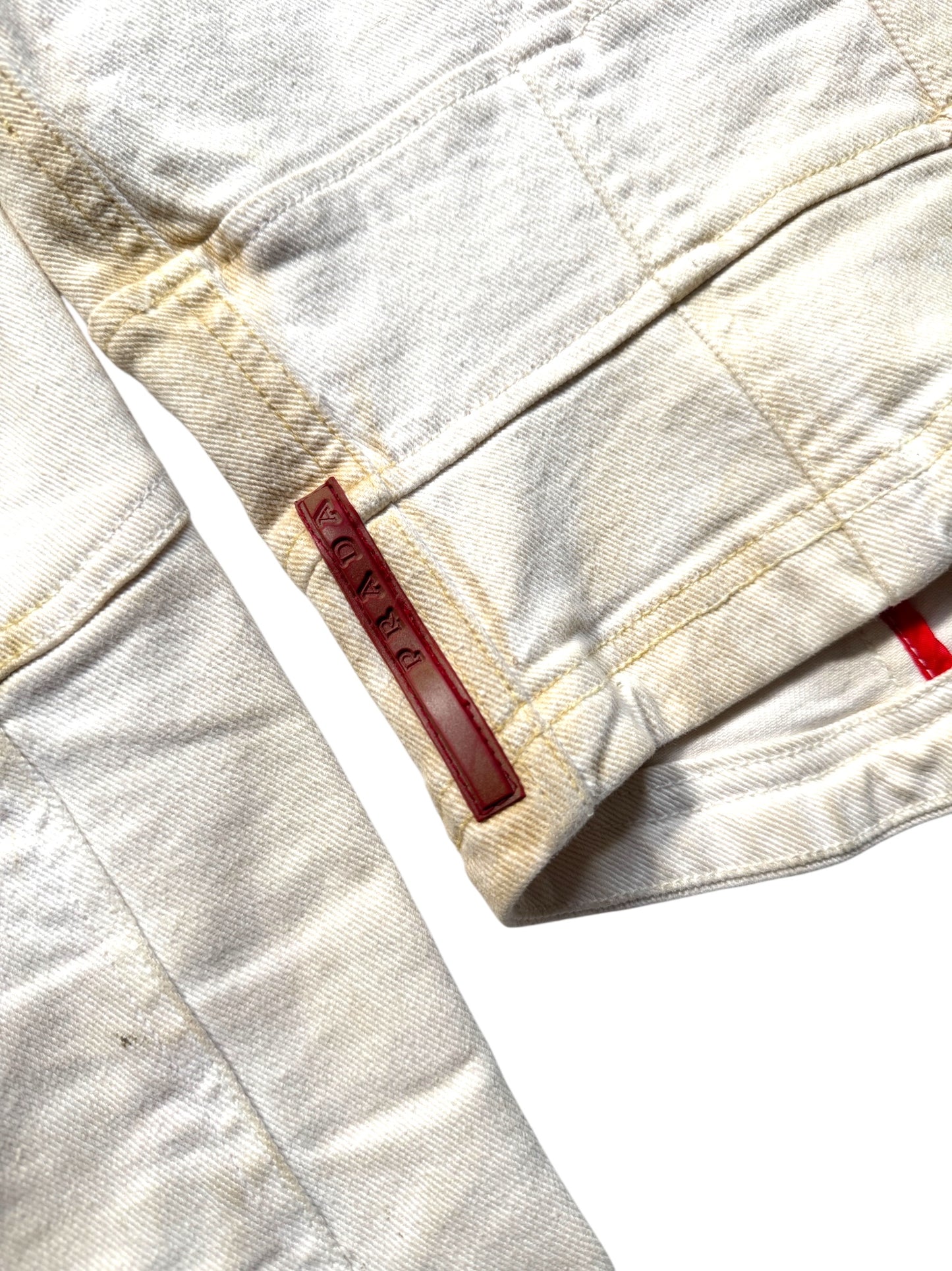 2003 Prada Sport Dust Wash Denim Lace Jacket