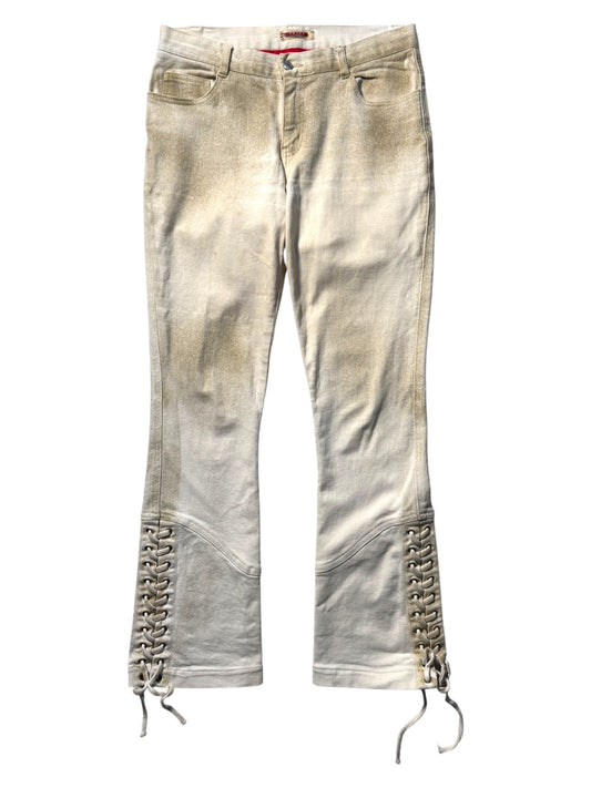 2003 Prada Sport Dust Wash Denim Lace Bottoms