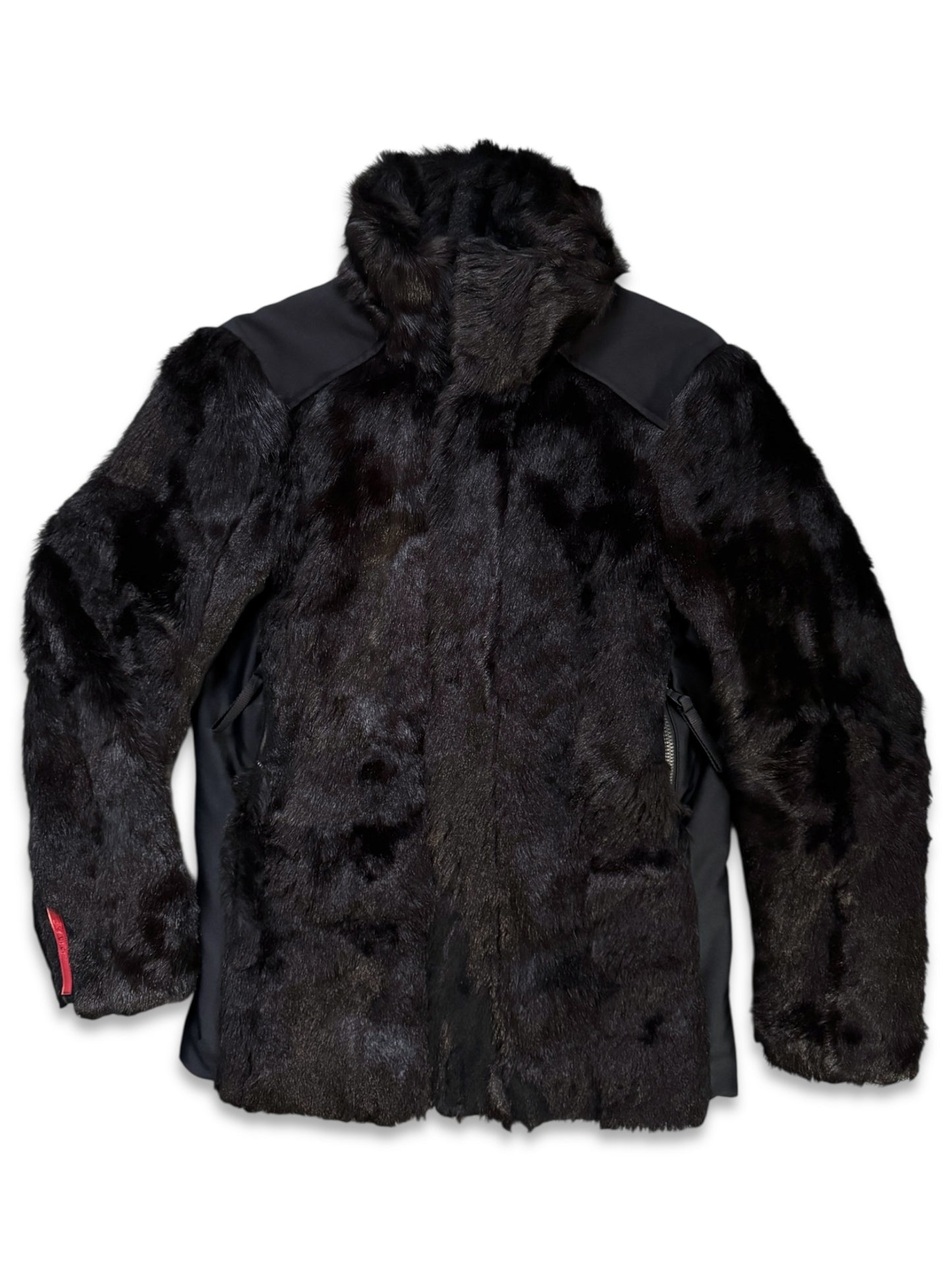FW99’ Prada Sport Jet Black Dyed Fur Jacket