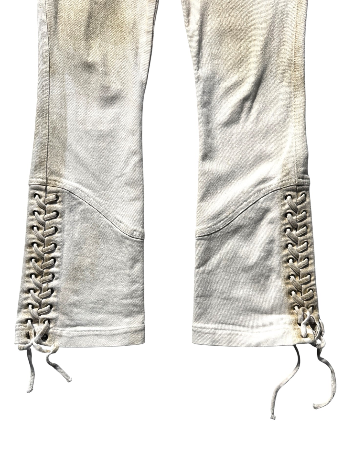 2003 Prada Sport Dust Wash Denim Lace Bottoms