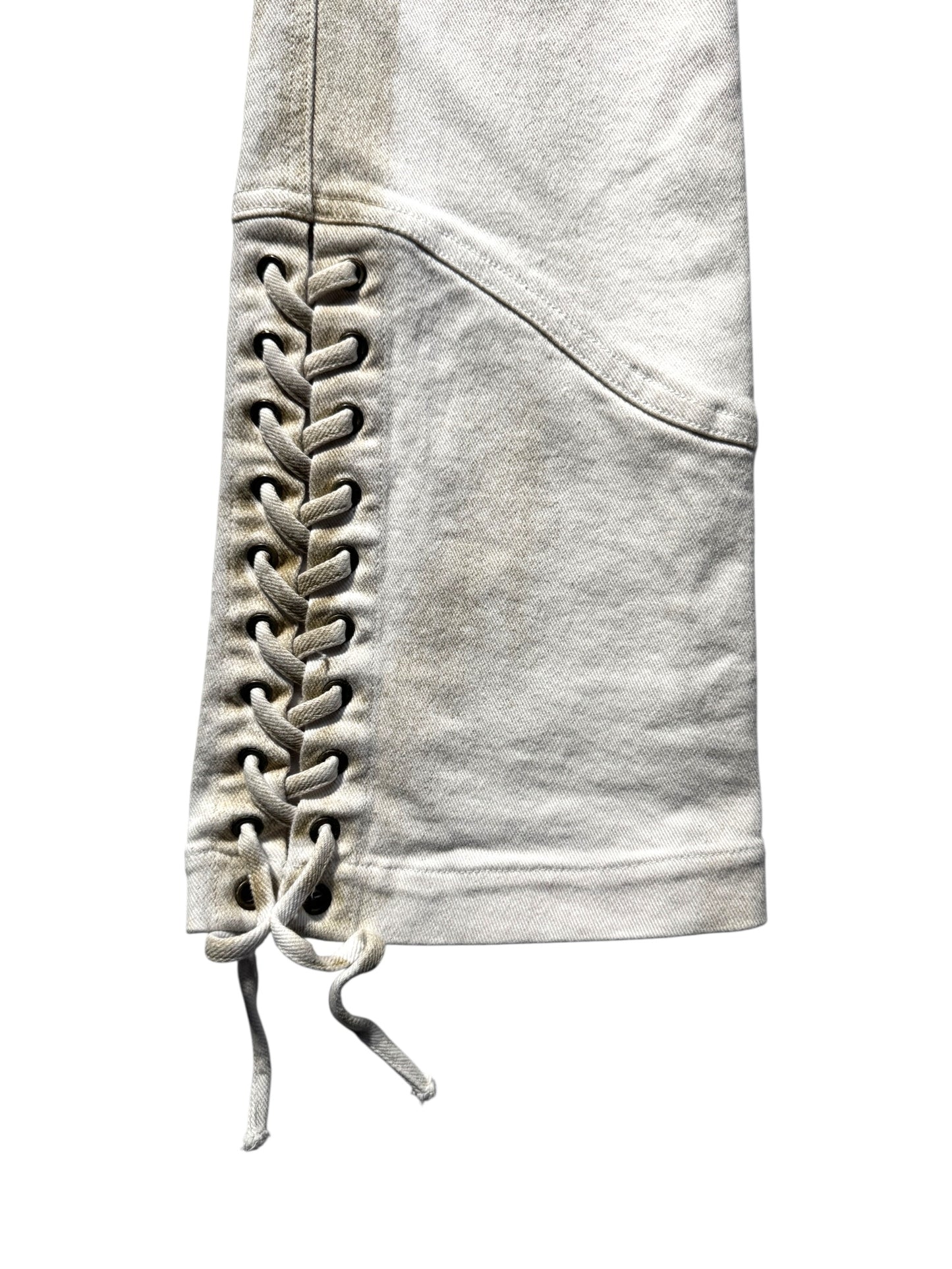 2003 Prada Sport Dust Wash Denim Lace Bottoms