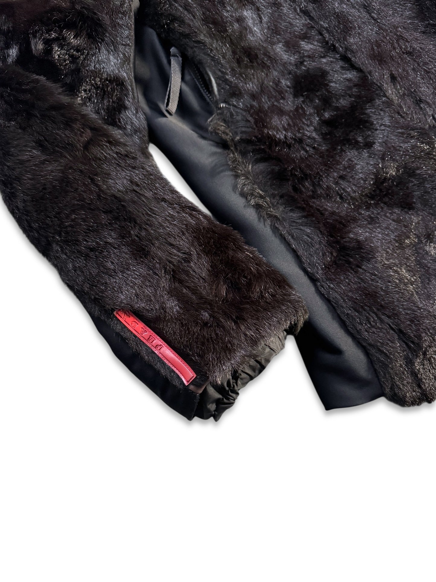 FW99’ Prada Sport Jet Black Dyed Fur Jacket
