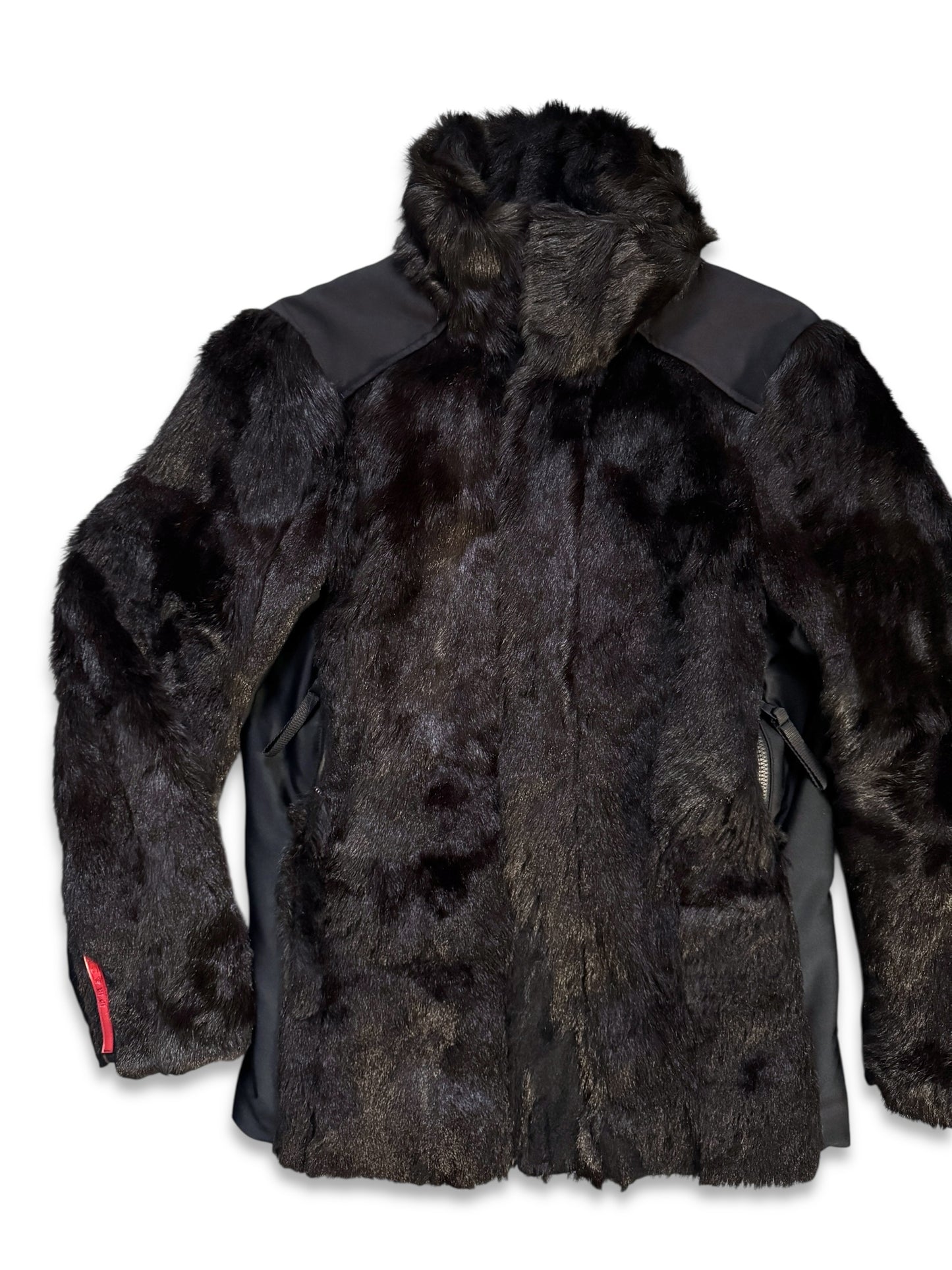 FW99’ Prada Sport Jet Black Dyed Fur Jacket