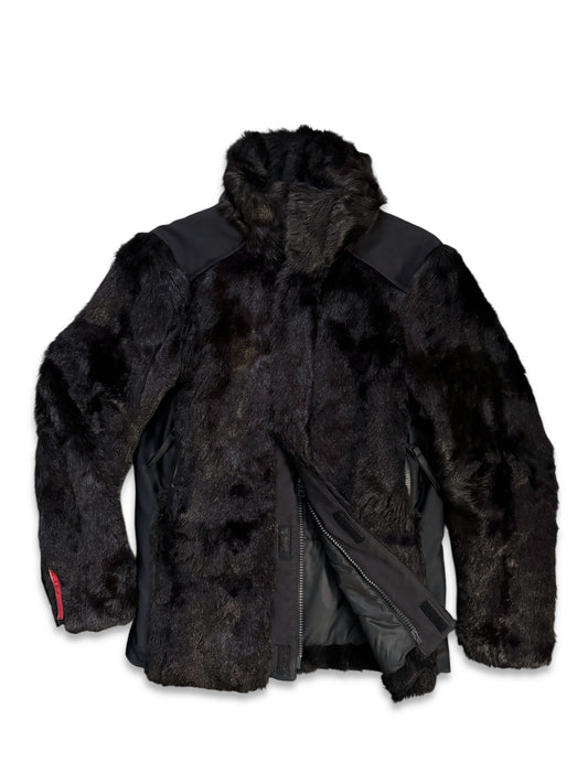 FW99’ Prada Sport Jet Black Dyed Fur Jacket