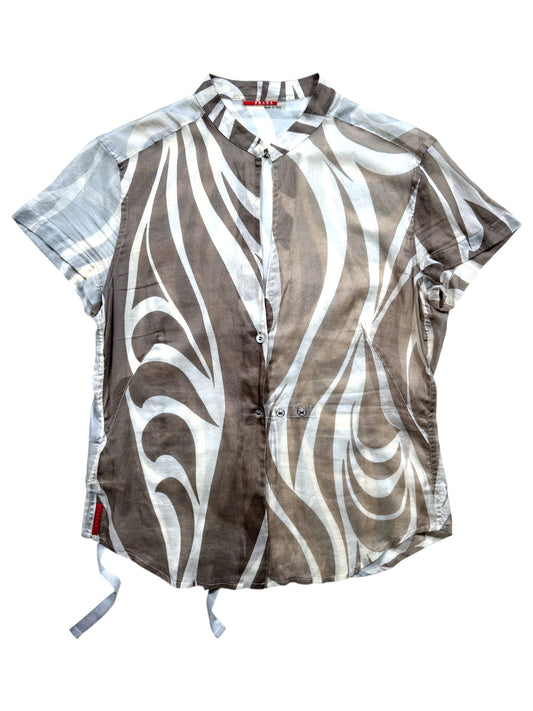 Early 2000's Prada Sport Zebra Print Top