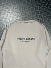 Charger l&#39;image dans la galerie, 1980&#39;s Stone Island Marina Ribbed Cotton Spellout Sweater - Boxy Medium / Large