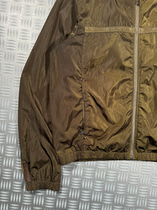 Early 2000's Prada Khaki Liquid Metal Jacket - Medium