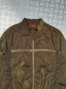 Early 2000's Prada Khaki Liquid Metal Jacket - Medium