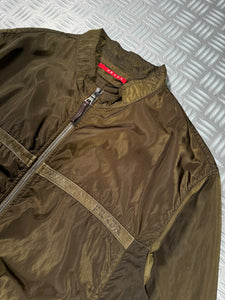 Early 2000's Prada Khaki Liquid Metal Jacket - Medium