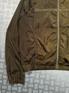 Early 2000's Prada Khaki Liquid Metal Jacket - Medium