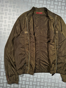 Early 2000's Prada Khaki Liquid Metal Jacket - Medium