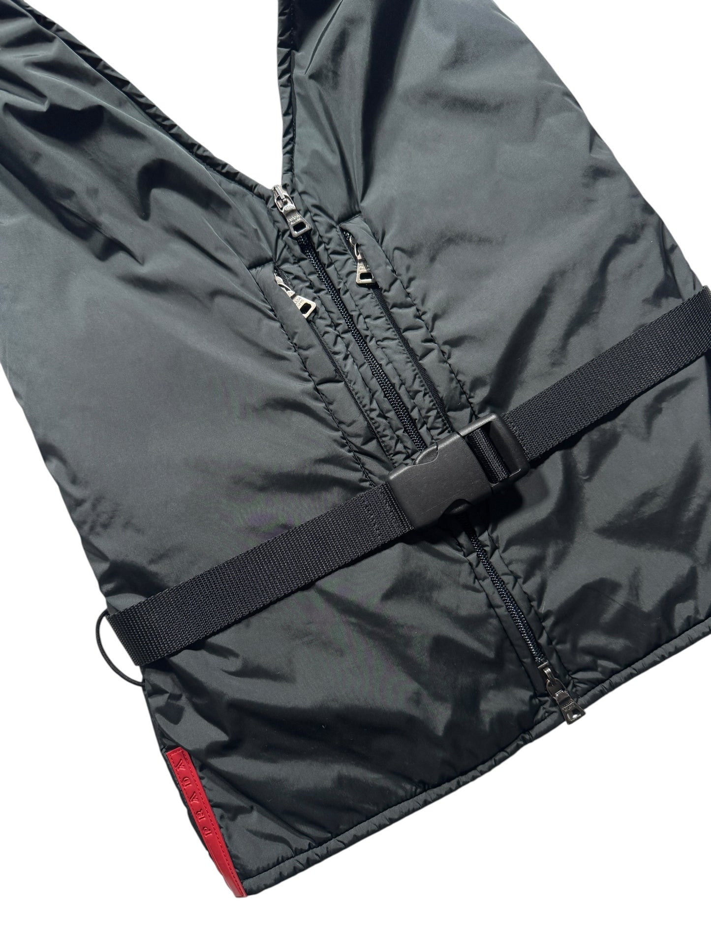 AW99' Prada Sport Deep Bottle Green Backless Hooded Vest