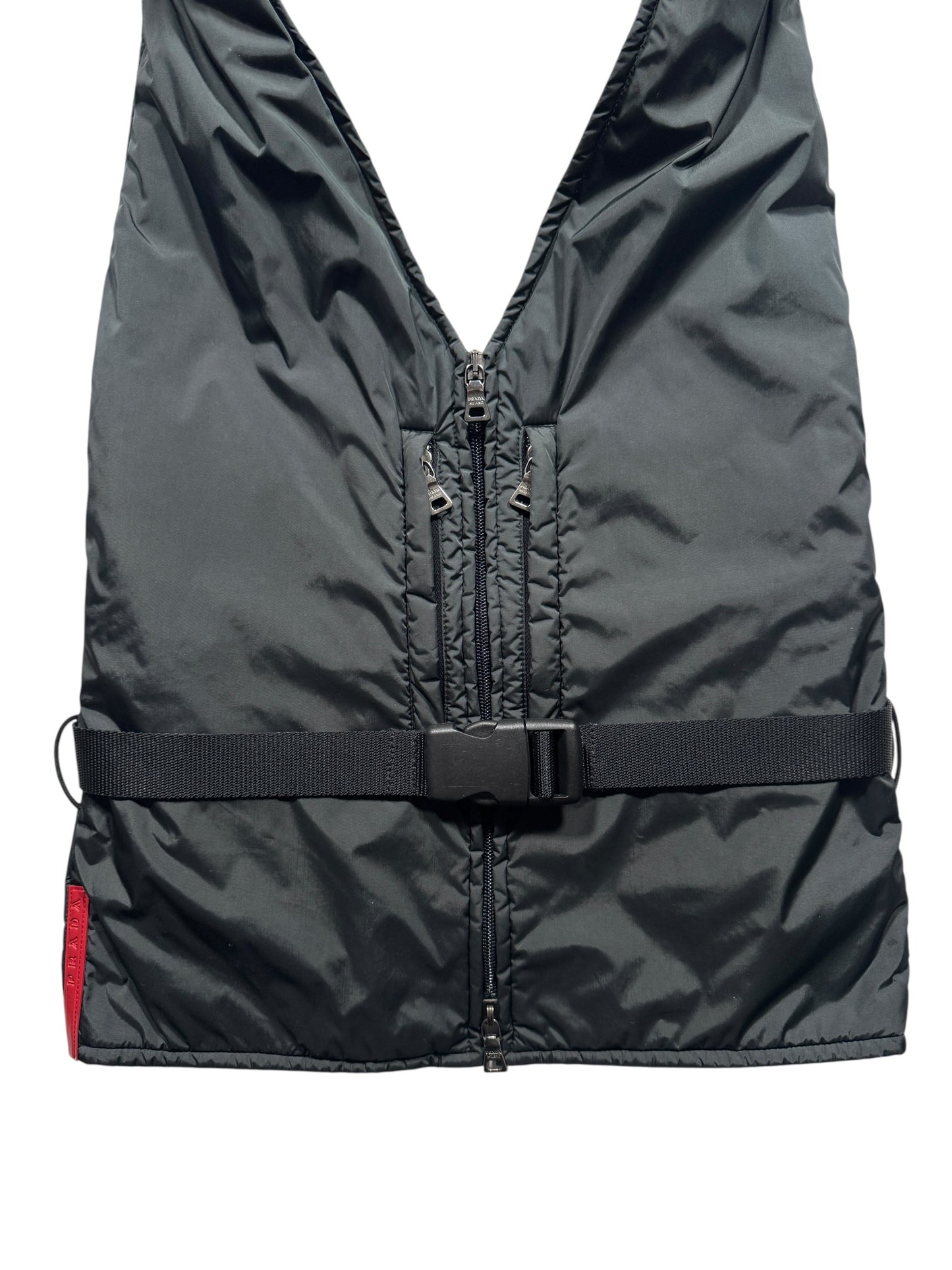 AW99' Prada Sport Deep Bottle Green Backless Hooded Vest