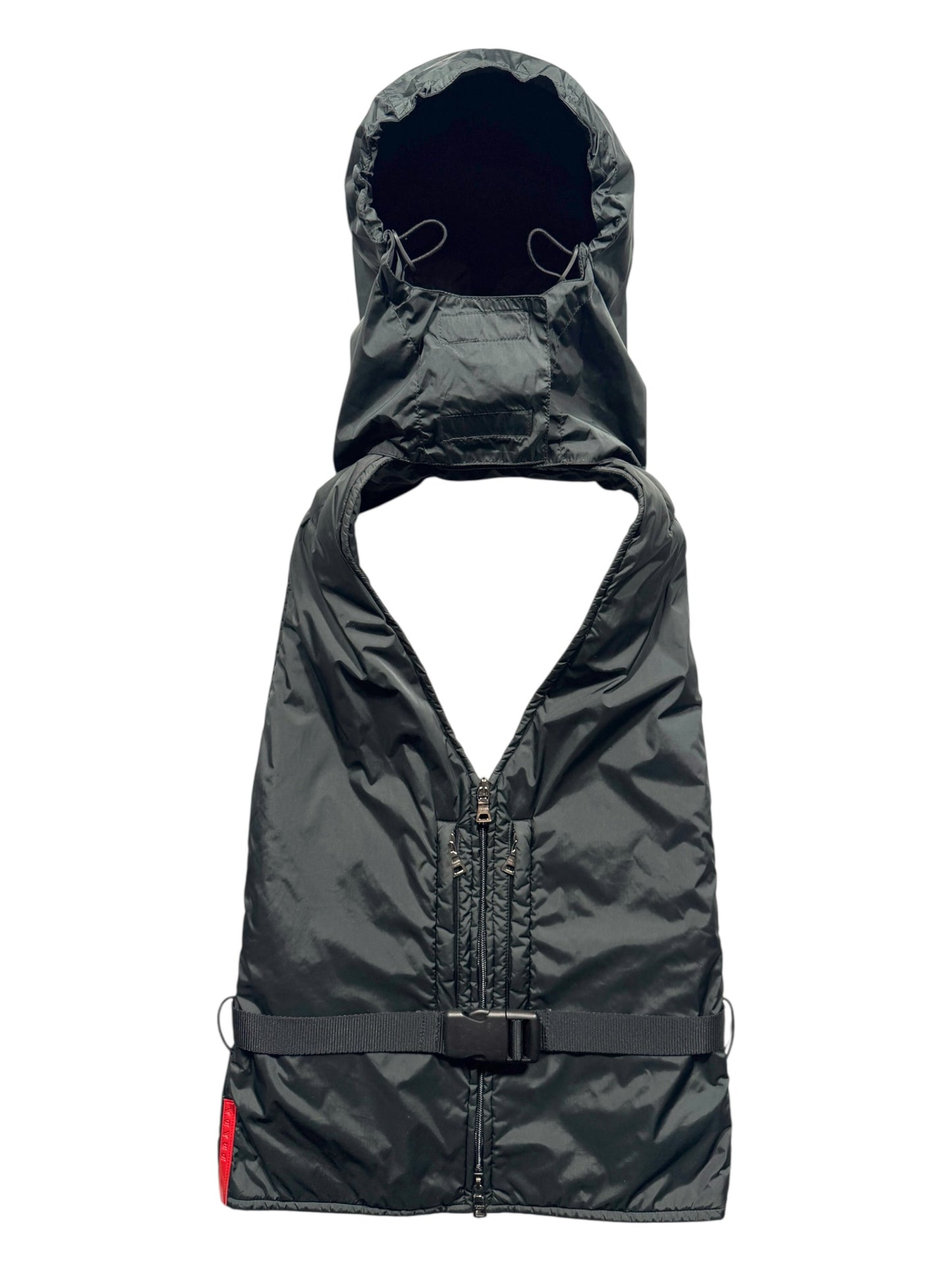 AW99' Prada Sport Deep Bottle Green Backless Hooded Vest