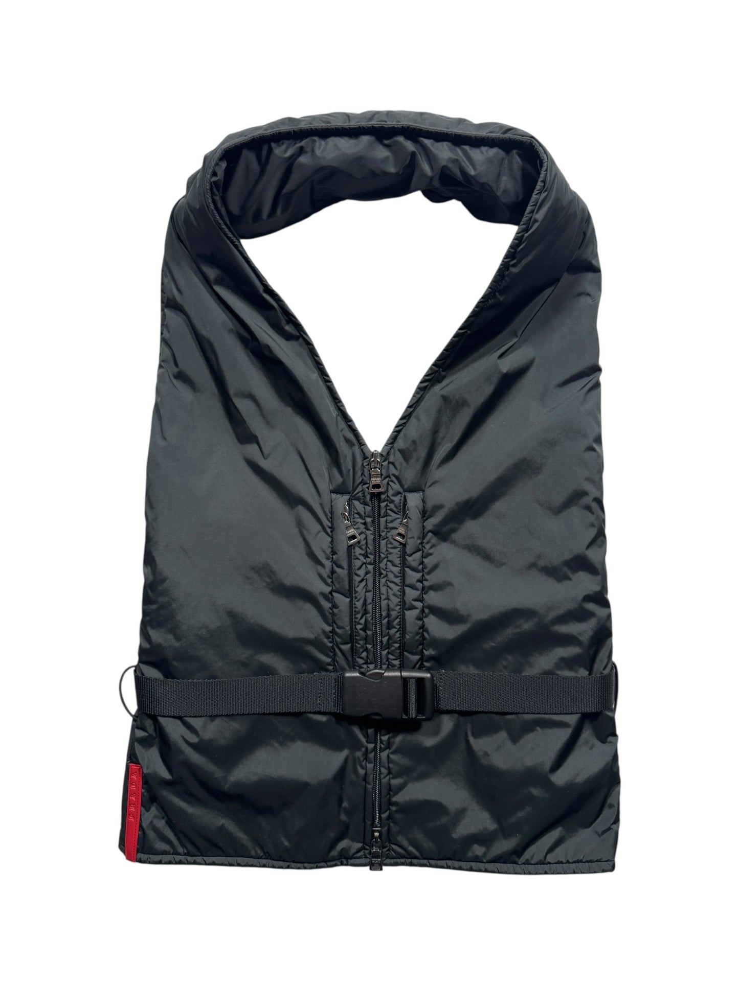 AW99' Prada Sport Deep Bottle Green Backless Hooded Vest