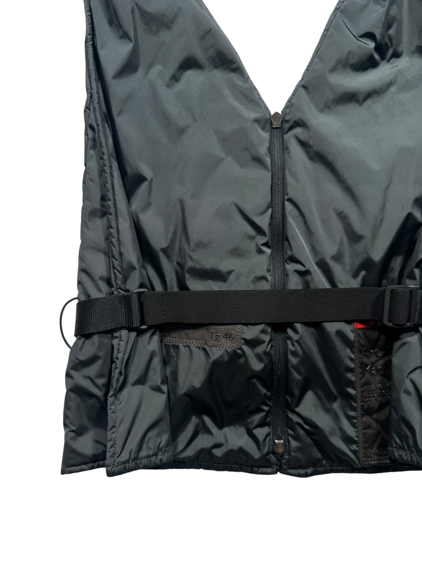 AW99' Prada Sport Deep Bottle Green Backless Hooded Vest