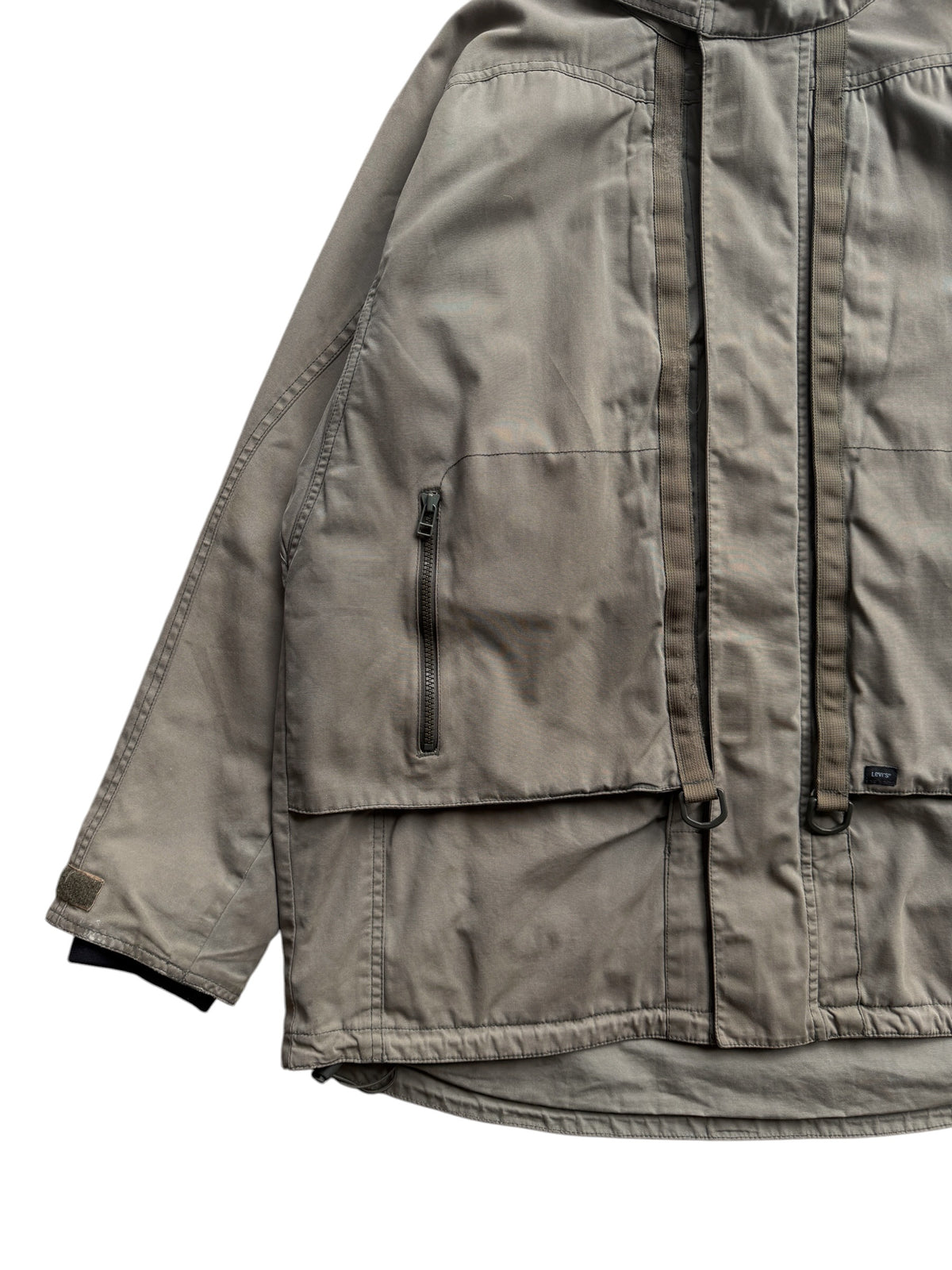 Early 2000’s Levi’s Engineered Dark Khaki Waxed Cotton Stash Pocket Jacket