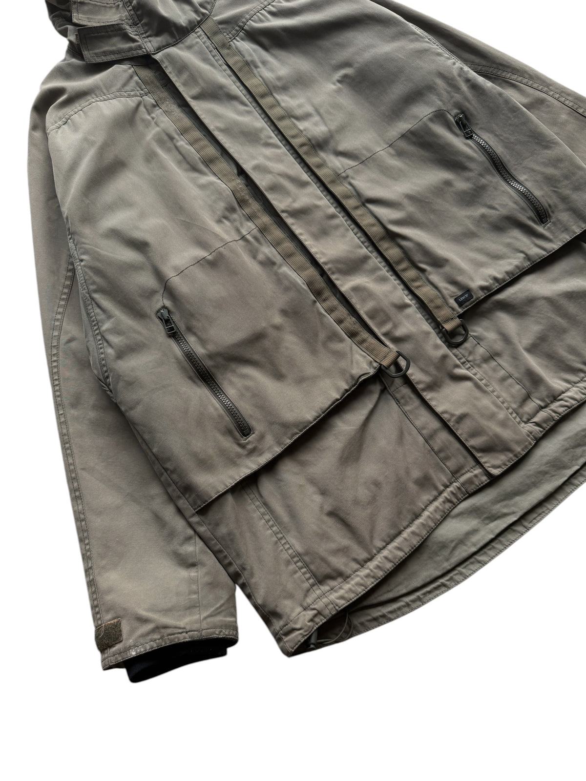 Early 2000’s Levi’s Engineered Dark Khaki Waxed Cotton Stash Pocket Jacket