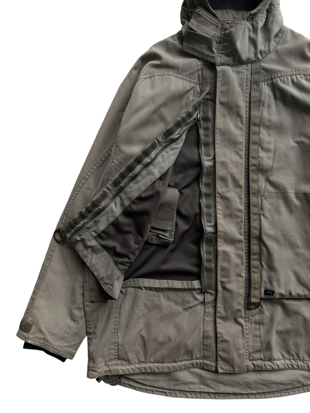 Early 2000’s Levi’s Engineered Dark Khaki Waxed Cotton Stash Pocket Jacket