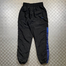 Charger l&#39;image dans la galerie, Early 2000&#39;s Nike Black/Royal Blue Spellout Track Pants - Small