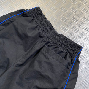 Early 2000's Nike Black/Royal Blue Spellout Track Pants - Small