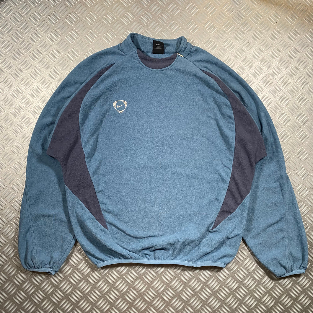 Early 2000's Nike Panelled Fleece Tonal Sweatshirt - Medium/Large