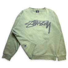 Load image into Gallery viewer, Late 90&#39;s Stüssy Lime Green Spellout Crewneck - Medium / Large