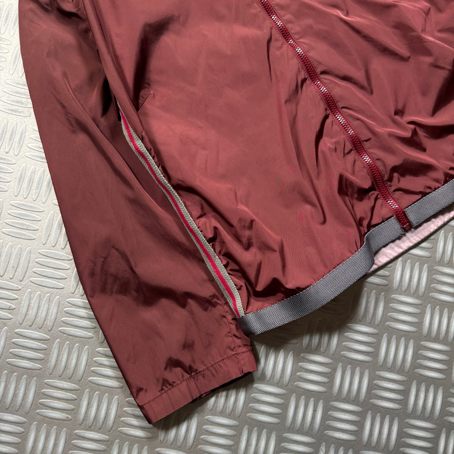 SS00' Prada Sport Burgundy Semi Transparent Jacket - Womens 6-8