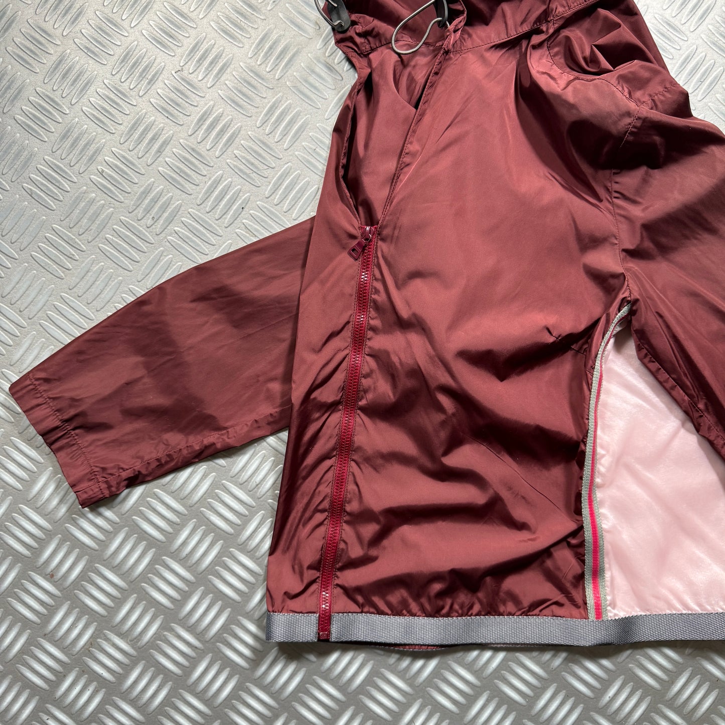 SS00' Prada Sport Burgundy Semi Transparent Jacket - Womens 6-8