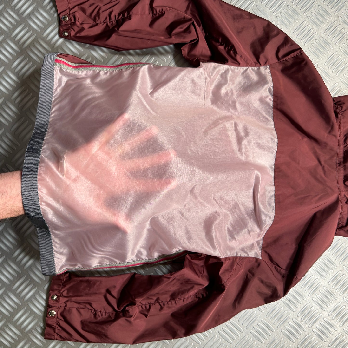 SS00' Prada Sport Burgundy Semi Transparent Jacket - Womens 6-8