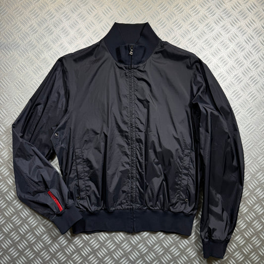 Early 2000's Prada Sport Midnight Navy Cropped Harrington Jacket - Medium