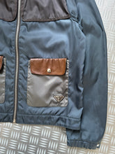 画像をギャラリービューアに読み込む, Prada Milano Main Line Concealed Hood Nylon Jacket w/Front Leather Pocket Flaps - Medium